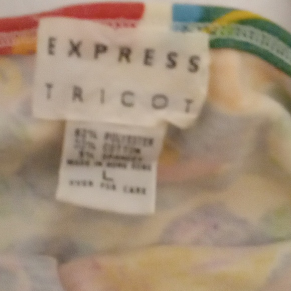 VINTAGE 80"s EXPRESS TRICOT MINI BODYCON DRESS - Picture 12 of 14